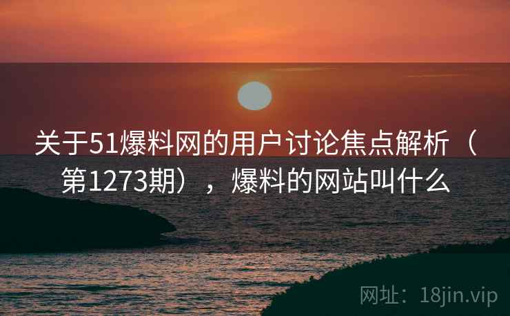 关于51爆料网的用户讨论焦点解析（第1273期），爆料的网站叫什么