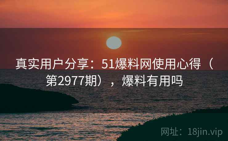 真实用户分享：51爆料网使用心得（第2977期），爆料有用吗